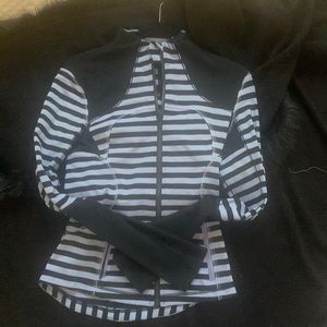 Lulu Lemon front zip striped jacket. Size 4